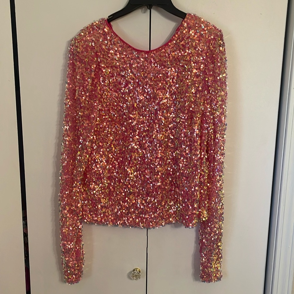 Endless Rose Pink Sequin Blouse